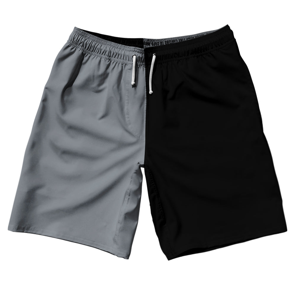 Grey Dark And Black Quad Color 10" Swim Shorts Made In USA by Tribe Lacrosse