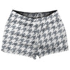 Grey Dark And White Houndstooth Shorty Short Gym Shorts 2.5" Inseam Made In USA by Tribe Lacrosse