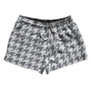 Grey Dark And White Houndstooth 2.5" Swim Shorts Made In USA by Tribe Lacrosse