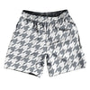 Grey Dark And White Houndstooth Soccer Shorts Made In USA by Tribe Lacrosse