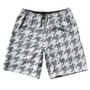 Grey Dark And White Houndstooth 10" Swim Shorts Made In USA by Tribe Lacrosse