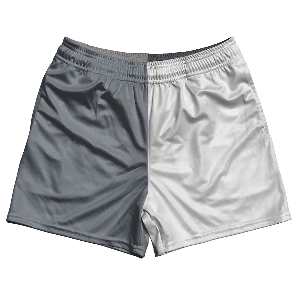 Grey Dark And White Quad Color Rugby Shorts Made In USA by Tribe Lacrosse