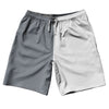Grey Dark And White Quad Color 10" Swim Shorts Made In USA by Tribe Lacrosse