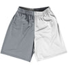 Grey Dark And White Quad Color Basketball Practice Shorts Made In USA by Tribe Lacrosse