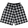 Grey Medium And Black Houndstooth Basketball Practice Shorts Made In USA by Tribe Lacrosse