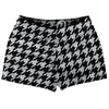 Grey Medium And Black Houndstooth Shorty Short Gym Shorts 2.5" Inseam Made In USA by Tribe Lacrosse