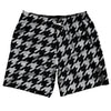 Grey Medium And Black Houndstooth Swim Shorts 7" Made In USA by Tribe Lacrosse