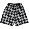 Grey Medium And Black Houndstooth Lacrosse Shorts Made In USA by Tribe Lacrosse