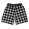 Grey Medium And Black Houndstooth Soccer Shorts Made In USA by Tribe Lacrosse