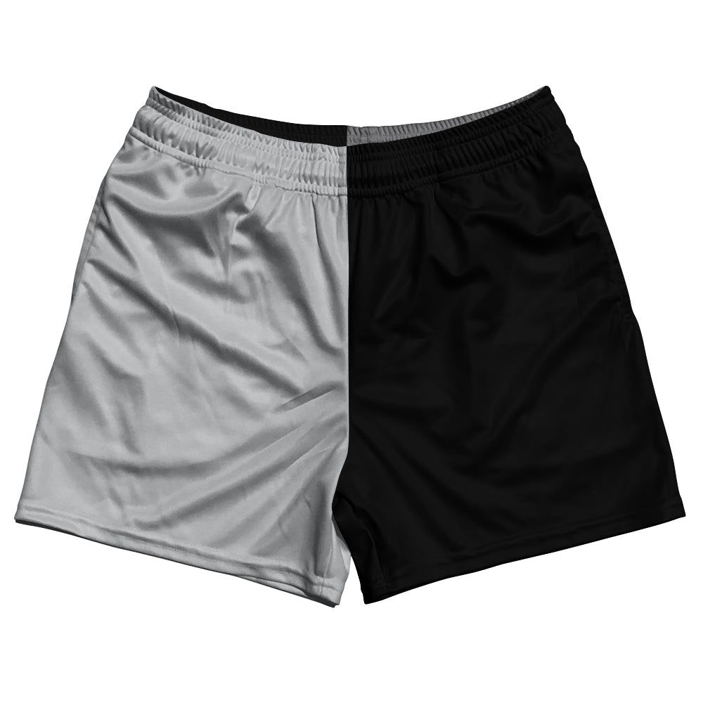 Grey Medium And Black Quad Color Rugby Shorts Made In USA by Tribe Lacrosse