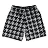 Grey Medium And Black Houndstooth Athletic Running Fitness Exercise Shorts 7" Inseam Shorts Made In USA by Tribe Lacrosse