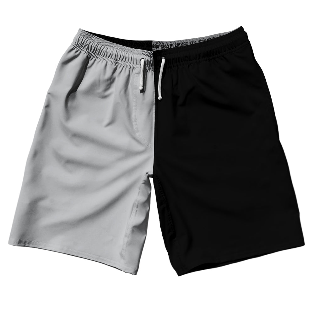 Grey Medium And Black Quad Color 10" Swim Shorts Made In USA by Tribe Lacrosse