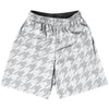 Grey Medium And White Houndstooth Basketball Practice Shorts Made In USA by Tribe Lacrosse