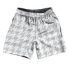 Grey Medium And White Houndstooth Soccer Shorts Made In USA by Tribe Lacrosse