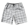 Grey Medium And White Houndstooth 10" Swim Shorts Made In USA by Tribe Lacrosse
