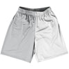Grey Medium And White Quad Color Basketball Practice Shorts Made In USA by Tribe Lacrosse
