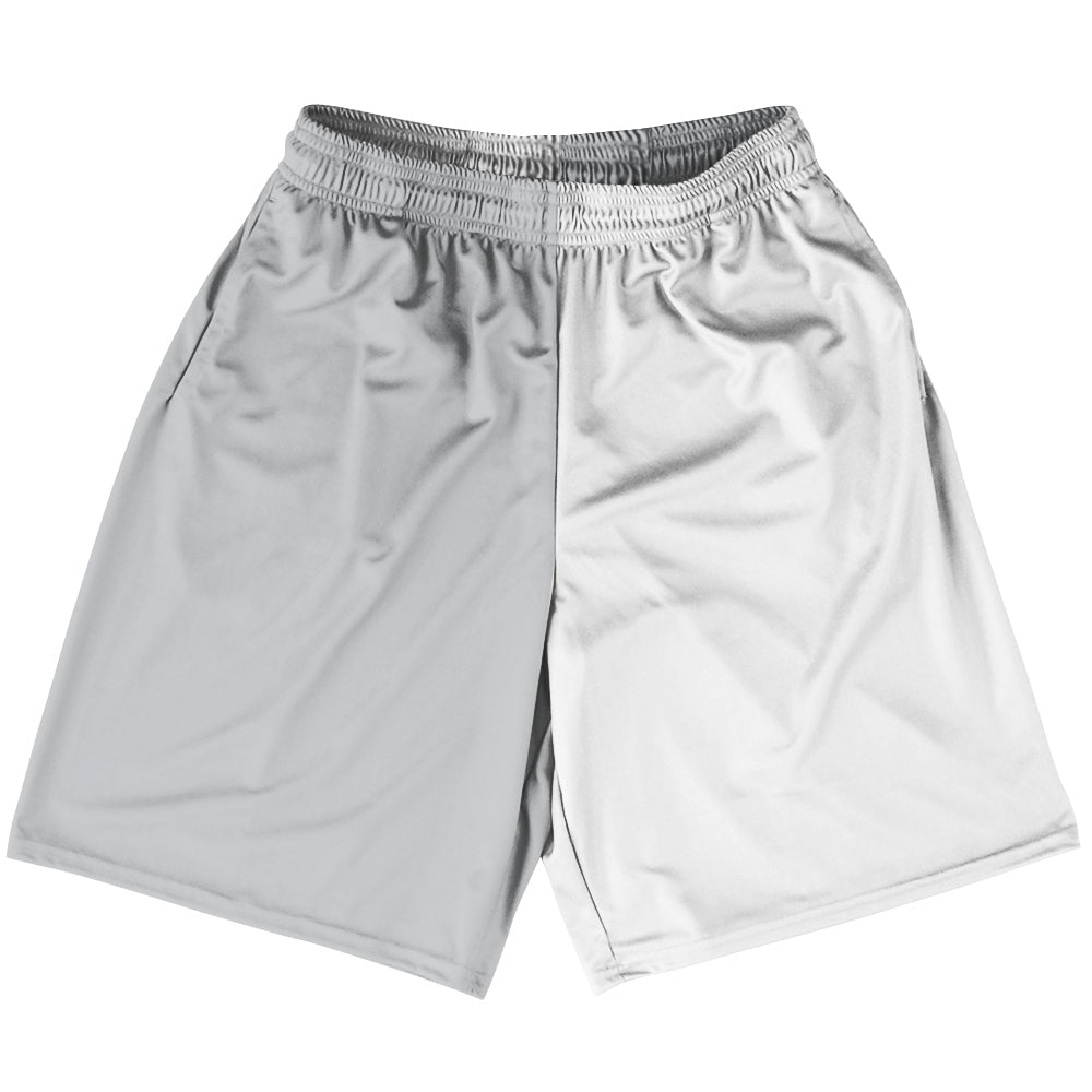 Grey Medium And White Quad Color Lacrosse Shorts Made In USA by Tribe Lacrosse