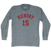 Hickory 15 Basketball (Distressed Design) Adult Tri-Blend Long Sleeve T-shirt  by Tribe Lacrosse