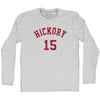 Hickory 15 Basketball (Distressed Design) Adult Cotton Long Sleeve T-shirt  by Tribe Lacrosse