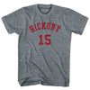 Hickory 15 Basketball (Distressed Design) Adult Tri-Blend T-shirt  by Tribe Lacrosse