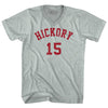 Hickory 15 Basketball (Distressed Design) Adult Tri-Blend V-neck T-shirt  by Tribe Lacrosse