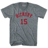 Hickory 15 Basketball (Distressed Design) Tri-Blend V-neck Womens Junior Cut T-shirt  by Tribe Lacrosse