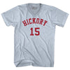Hickory 15 Basketball (Distressed Design) Adult Tri-Blend V-neck T-shirt  by Tribe Lacrosse
