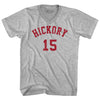 Hickory 15 Basketball (Distressed Design) Adult Cotton V-neck T-shirt  by Tribe Lacrosse