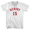 Hickory 15 Basketball (Distressed Design) Adult Tri-Blend V-neck T-shirt  by Tribe Lacrosse