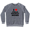 I Love Field Hockey Moms Adult Tri-Blend Sweatshirt by Tribe Lacrosse