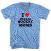 I Love Field Hockey Moms Adult Tri-Blend V-neck T-shirt by Tribe Lacrosse