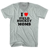 I Love Field Hockey Moms Adult Tri-Blend V-neck T-shirt by Tribe Lacrosse