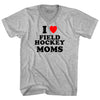 I Love Field Hockey Moms Adult Cotton V-neck T-shirt by Tribe Lacrosse