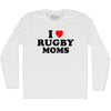 I Love Rugby Moms Adult Cotton Long Sleeve T-shirt by Tribe Lacrosse