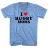 I Love Rugby Moms Adult Tri-Blend V-neck T-shirt by Tribe Lacrosse