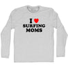 I Love Surfing Moms Adult Cotton Long Sleeve T-shirt by Tribe Lacrosse