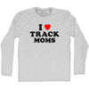 I Love Track Moms Adult Cotton Long Sleeve T-shirt by Tribe Lacrosse