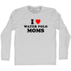 I Love Water Polo Moms Adult Cotton Long Sleeve T-shirt by Tribe Lacrosse