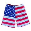 American Flag Sublimated Lacrosse Shorts in Red by Tribe Lacrosse