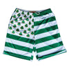 Clovers and Stripes Submilmated Lacrosse Shorts in Kelly by Tribe Lacrosse