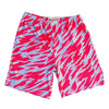 Red and Grey Two-Tone Camo Sublimated Lacrosse Shorts in Red by Tribe Lacrosse