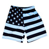 American Black Flag Sublimated Lacrosse Shorts in Black/White by Tribe Lacrosse