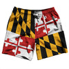 Maryland US State Flag Swim Shorts 7" Made in USA by Tribe Lacrosse