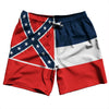 Mississippi US State Flag Swim Shorts 7" Made in USA by Tribe Lacrosse
