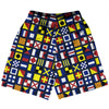 Nautical Sailing Flags Basketball Practice Shorts Made In USA by Tribe Lacrosse