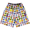Nautical Sailing Flags Basketball Practice Shorts Made In USA by Tribe Lacrosse