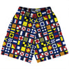 Nautical Sailing Flags Lacrosse Shorts Made In USA by Tribe Lacrosse