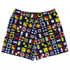 Nautical Sailing Flags Rugby Shorts Made In USA by Tribe Lacrosse