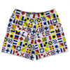 Nautical Sailing Flags Rugby Shorts Made In USA by Tribe Lacrosse