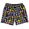 Nautical Sailing Flags Swim Shorts 7" Made in USA by Tribe Lacrosse